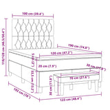 Boxspring met matras stof lichtgrijs 120x190 cm