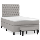 Boxspring met matras stof lichtgrijs 120x190 cm