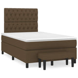 Boxspring met matras stof donkerbruin 120x190 cm
