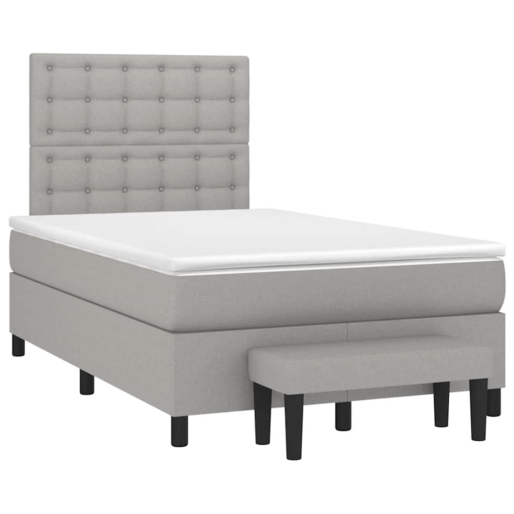 Boxspring met matras stof lichtgrijs 120x190 cm