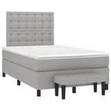 Boxspring met matras stof lichtgrijs 120x190 cm
