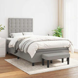 Boxspring met matras stof lichtgrijs 120x190 cm