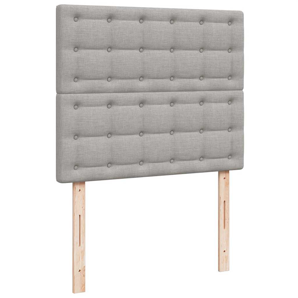Boxspring met matras stof lichtgrijs 120x190 cm