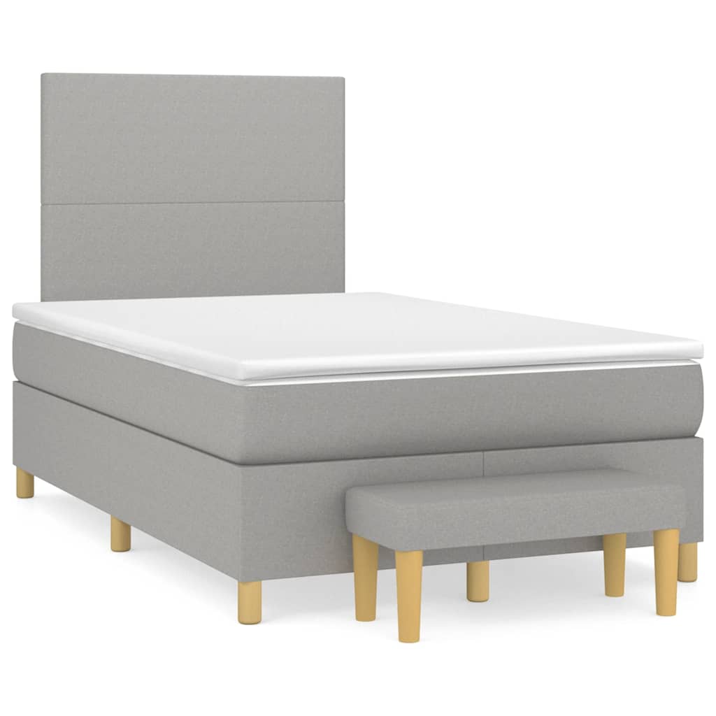 Boxspring met matras stof lichtgrijs 120x190 cm