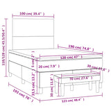 Boxspring met matras stof donkerbruin 120x190 cm