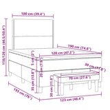Boxspring met matras stof donkerbruin 120x190 cm