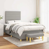 Boxspring met matras stof lichtgrijs 120x190 cm