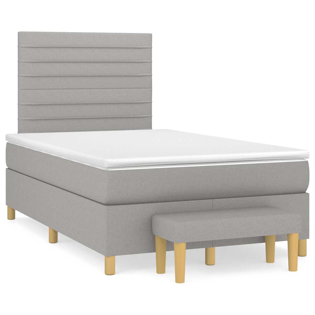 Boxspring met matras stof lichtgrijs 120x190 cm