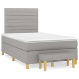 Boxspring met matras stof lichtgrijs 120x190 cm