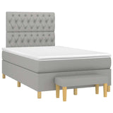 Boxspring met matras stof lichtgrijs 120x190 cm