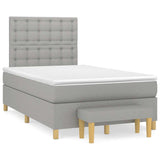 Boxspring met matras stof lichtgrijs 120x190 cm
