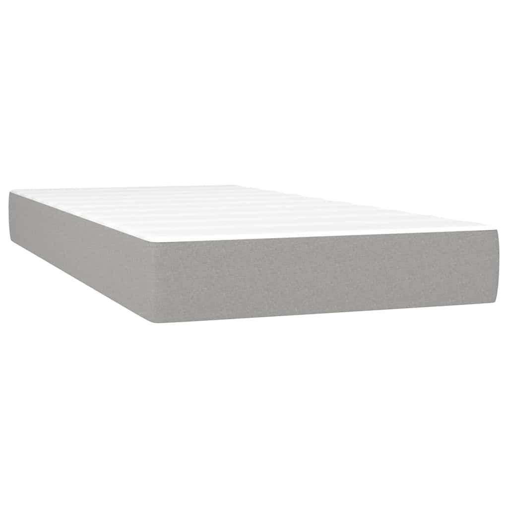 Boxspring met matras stof lichtgrijs 120x190 cm