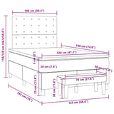 Boxspring met matras stof donkerbruin 120x190 cm