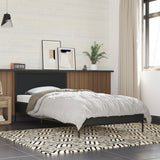 Bedframe bewerkt hout en metaal zwart 90x200 cm