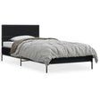 Bedframe bewerkt hout en metaal zwart 90x200 cm