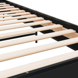 Bedframe bewerkt hout en metaal zwart 100x200 cm