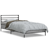 Bedframe bewerkt hout en metaal grijs sonoma eiken 90x190 cm