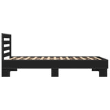 Bedframe bewerkt hout en metaal zwart 90x200 cm - AllerleiShop