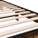 Bedframe bewerkt hout en metaal gerookt eikenkleurig 90x200 cm