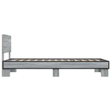 Bedframe bewerkt hout en metaal grijs sonoma eiken 90x200 cm