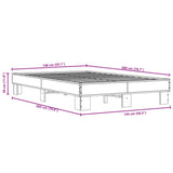 Bedframe bewerkt hout metaal zwart 140x200 cm