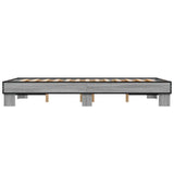 Bedframe bewerkt hout metaal grijs sonoma eiken 140x200 cm