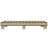 Bedframe bewerkt hout en metaal sonoma eikenkleurig 100x200 cm - AllerleiShop