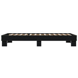 Bedframe bewerkt hout en metaal zwart 90x200 cm