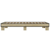 Bedframe bewerkt hout en metaal sonoma eikenkleurig 90x200 cm - AllerleiShop