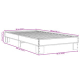 Bedframe bewerkt hout en metaal grijs sonoma eiken 90x200 cm - AllerleiShop