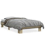 Bedframe bewerkt hout en metaal sonoma eikenkleurig 75x190 cm - AllerleiShop