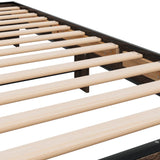 Bedframe bewerkt hout en metaal bruin eikenkleurig 75x190 cm