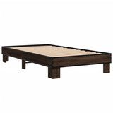 Bedframe bewerkt hout en metaal bruin eikenkleurig 90x190 cm