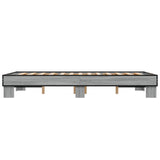 Bedframe bewerkt hout metaal grijs sonoma eiken 135x190 cm