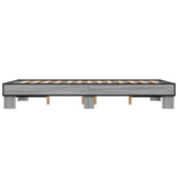 Bedframe bewerkt hout metaal grijs sonoma eiken 140x190 cm