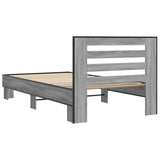 Bedframe bewerkt hout en metaal grijs sonoma eiken 90x190 cm - AllerleiShop