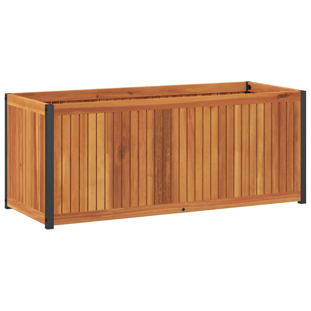 Plantenbak 110x45x44 cm massief acaciahout en staal - AllerleiShop