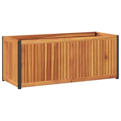 Plantenbak 110x45x44 cm massief acaciahout en staal - AllerleiShop