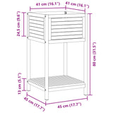 Plantenbak met schap 45x45x80 cm massief acaciahout en staal - AllerleiShop