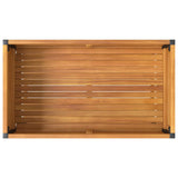 Plantenbak met schap 80x45x80 cm massief acaciahout en staal - AllerleiShop