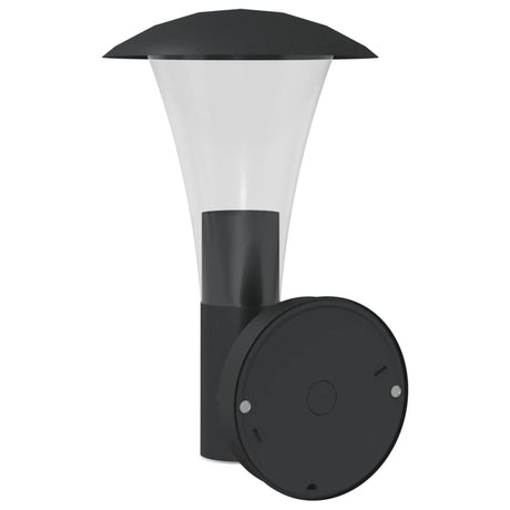 Buitenwandlamp met sensor roestvrij staal zwart - AllerleiShop