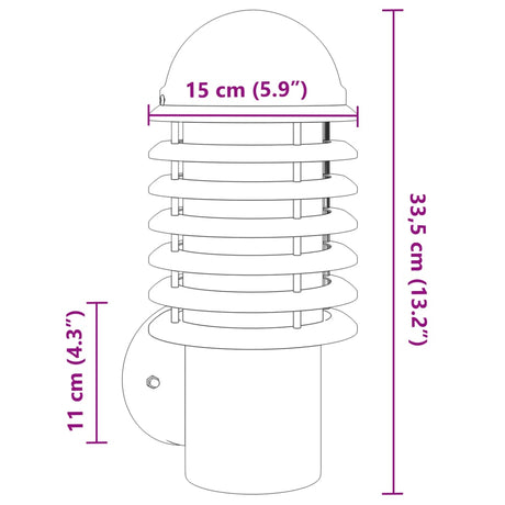 Buitenwandlamp roestvrij staal zwart - AllerleiShop