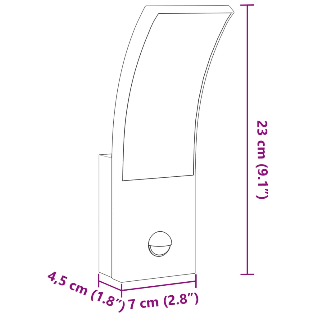 Buitenwandlampen 2 st LED met sensors gegoten aluminium zwart - AllerleiShop