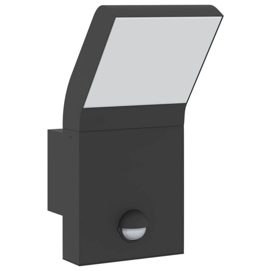 Buitenwandlampen 2 st LED met sensors gegoten aluminium zwart - AllerleiShop