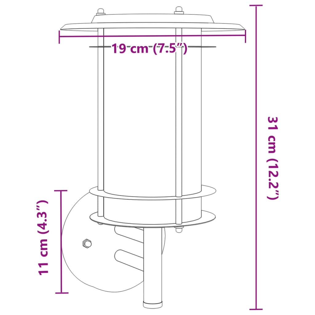 Buitenwandlamp roestvrij staal zwart - AllerleiShop