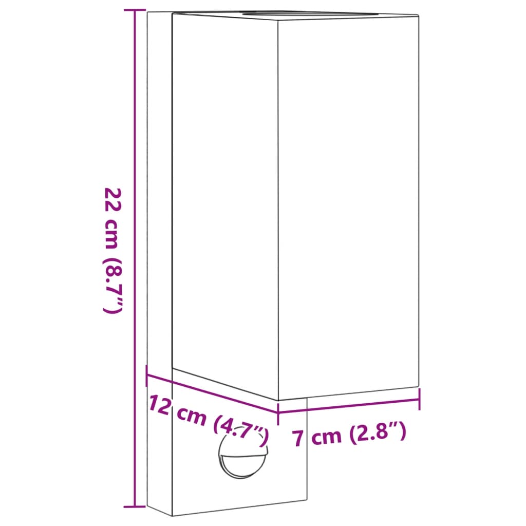 Buitenwandlampen 2 st met sensors gegoten aluminium zwart - AllerleiShop