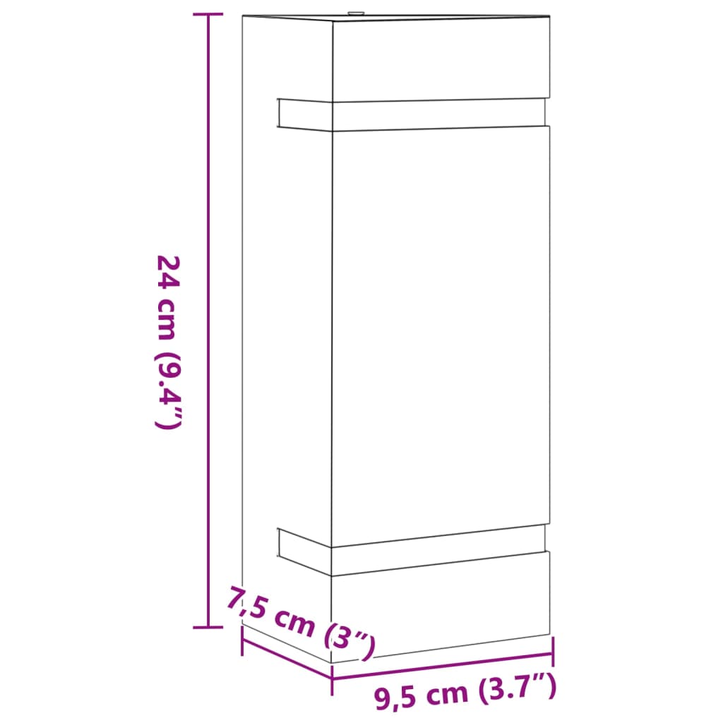 Buitenwandlamp roestvrij staal zwart - AllerleiShop