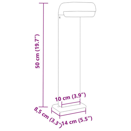 Buitenlampen staand 3 st 50 cm gegoten aluminium zwart - AllerleiShop