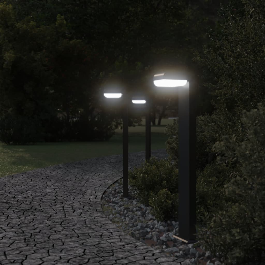 Vloerlampen voor buiten 3 st 80 cm gegoten aluminium zwart - AllerleiShop