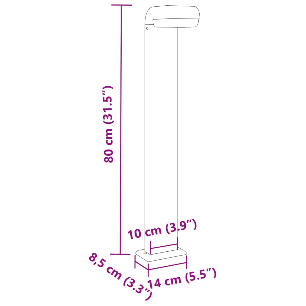 Vloerlampen voor buiten 3 st 80 cm gegoten aluminium zwart - AllerleiShop